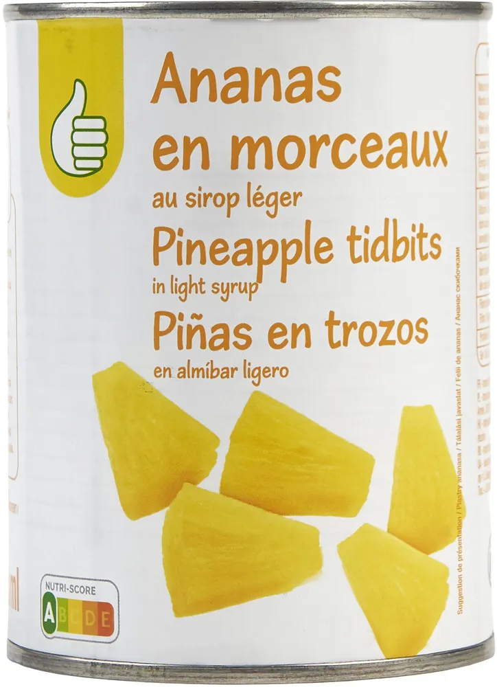 Ananas en morceaux au sirop leger