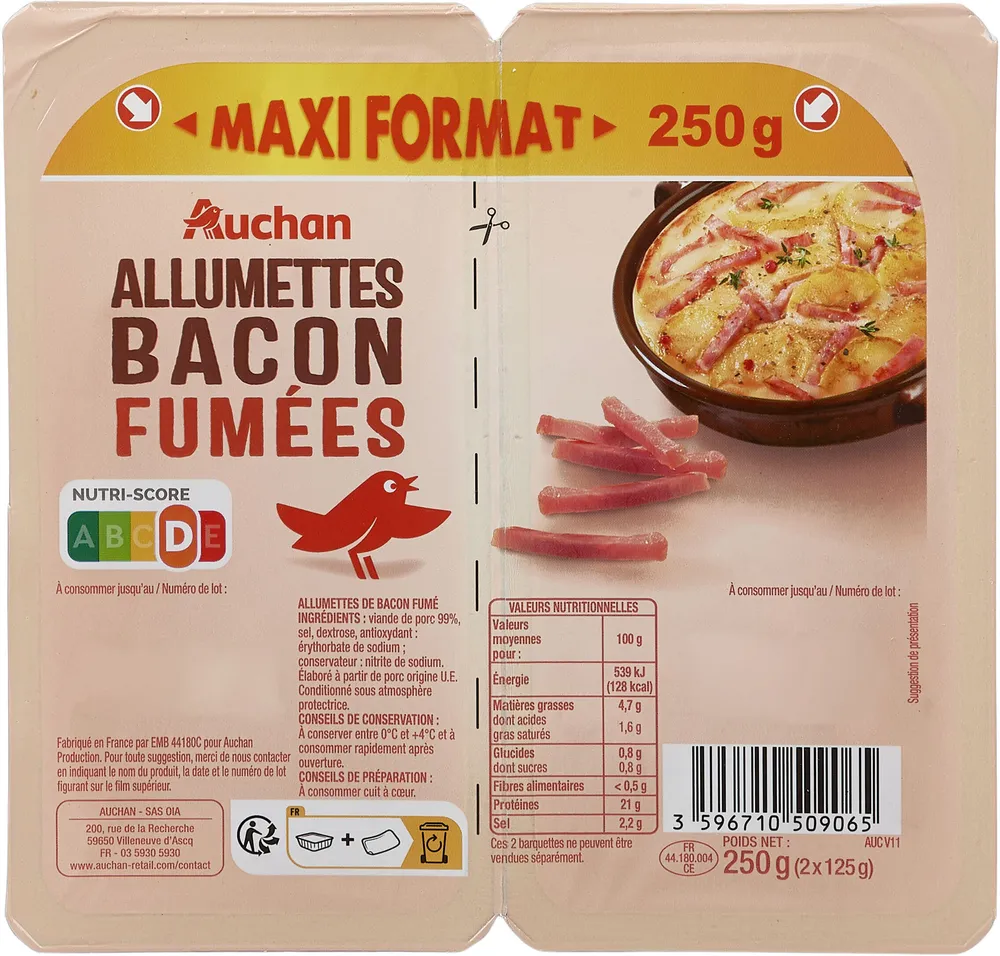 Allumettes bacon fumées
