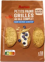 Petits Pains Grillés à la farine de blé complet sans sucres ajoutés*