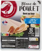 Auchan blanc poulet taux sel reduit 8 tranches 240gr