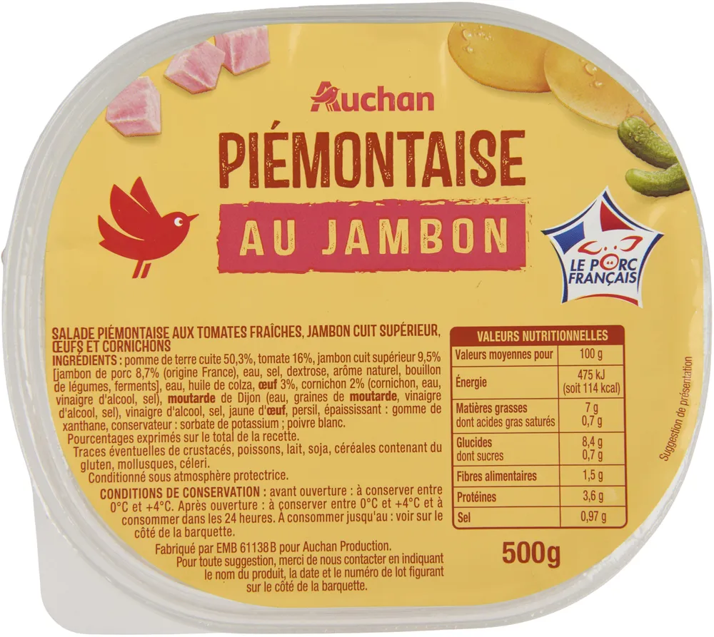 Piemontaise au jambon