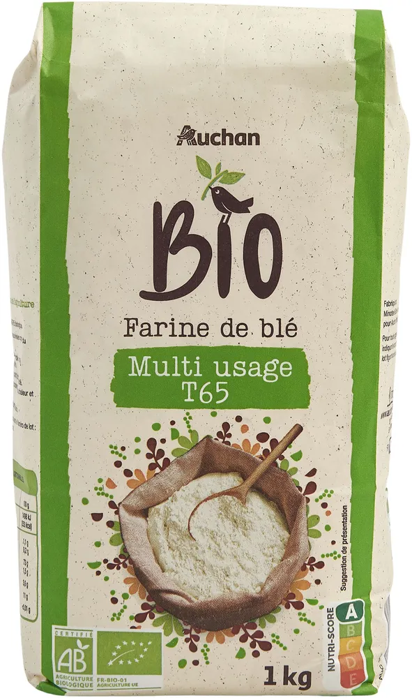 Farine de blé biologique T65 cylindre
