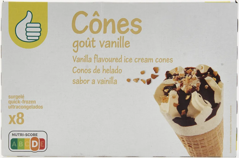 Cônes goût vanile