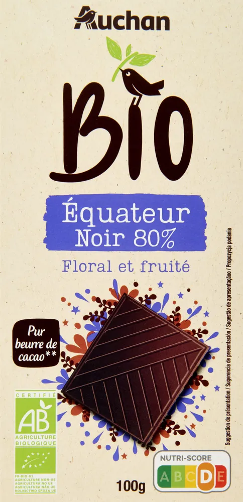 Chocolat noir 80% bio equateur
