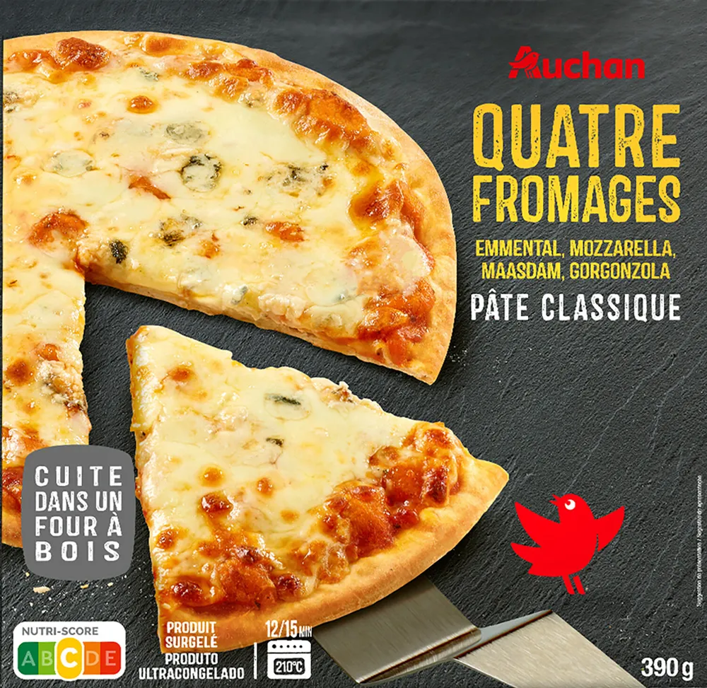 Pâte classiquequatre fromagesemmental, mozzarella, maasdam, gorgonzola