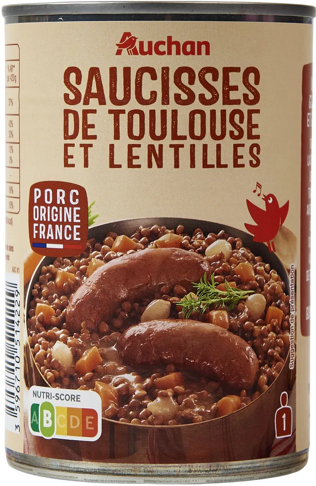 Saucisses de Toulouse aux Lentilles