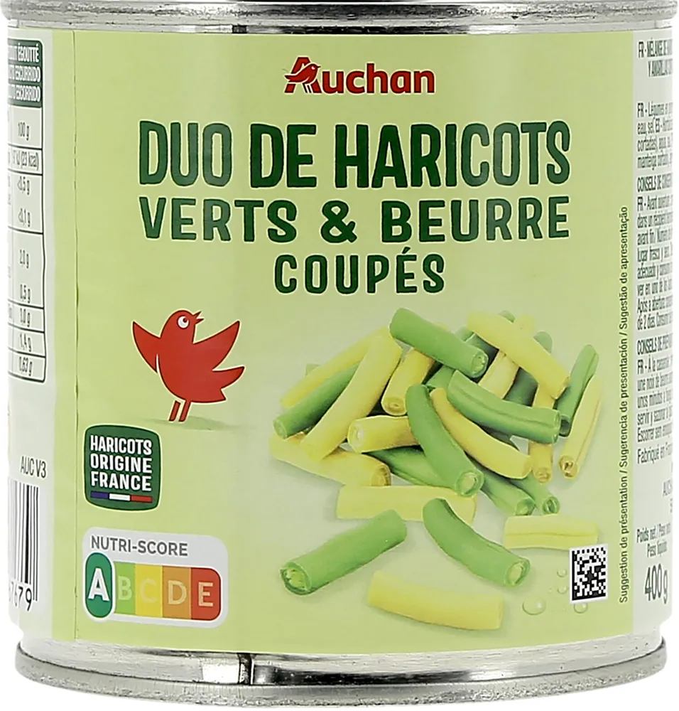 Duo haricots verts haricots beurre coupés très fins