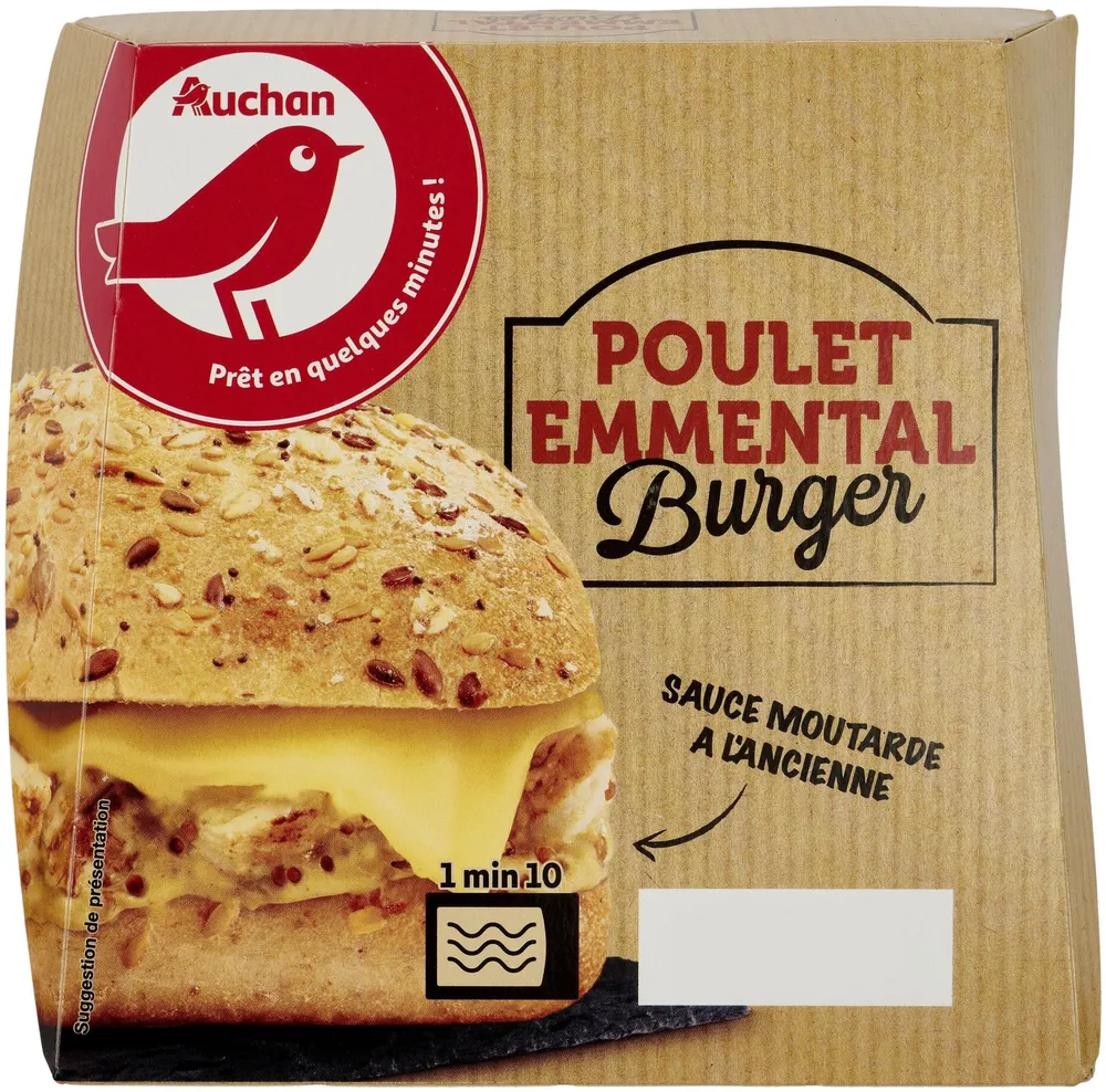 Burger Poulet Emmental sauce moutarde à l'ancienne