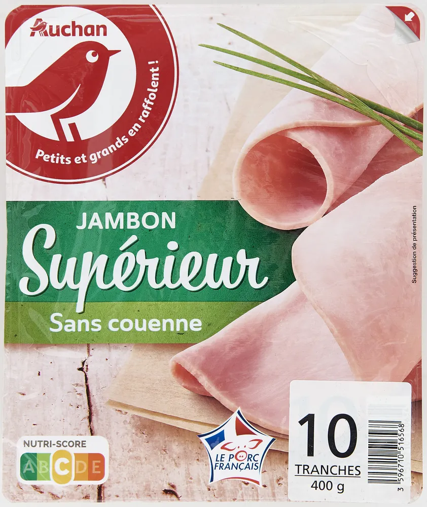 Jambon cuit supérieur sans couenne