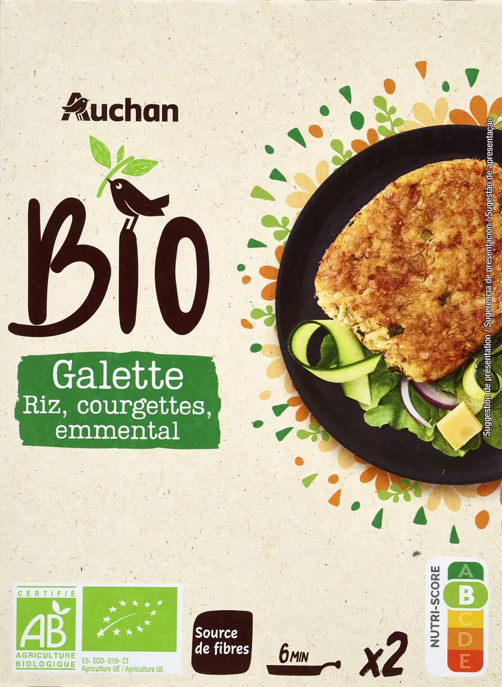 Galette riz, courgettes, emmental