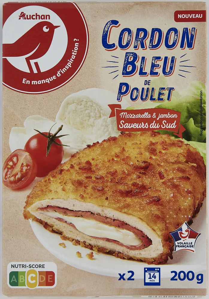 Cordon bleu de poulet mozzarella et jambon saveurs du sud