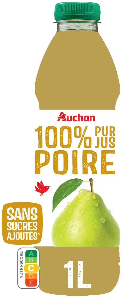 100% PUR JUS Poire - sans sucres ajoutés** Comme tous les jus de fruits. Contient les sucres naturellement présents dans les fruits.