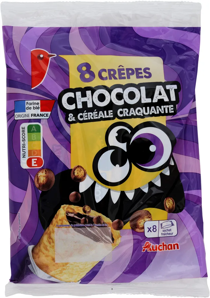 Crêpes chocolat et billes de céréales