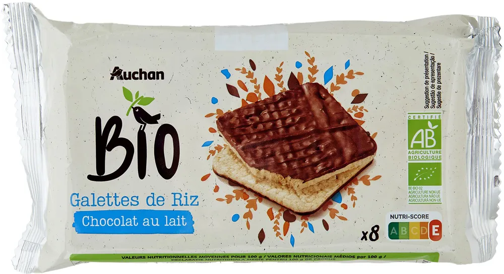 Galettes de riz chocolat au lait biologiques