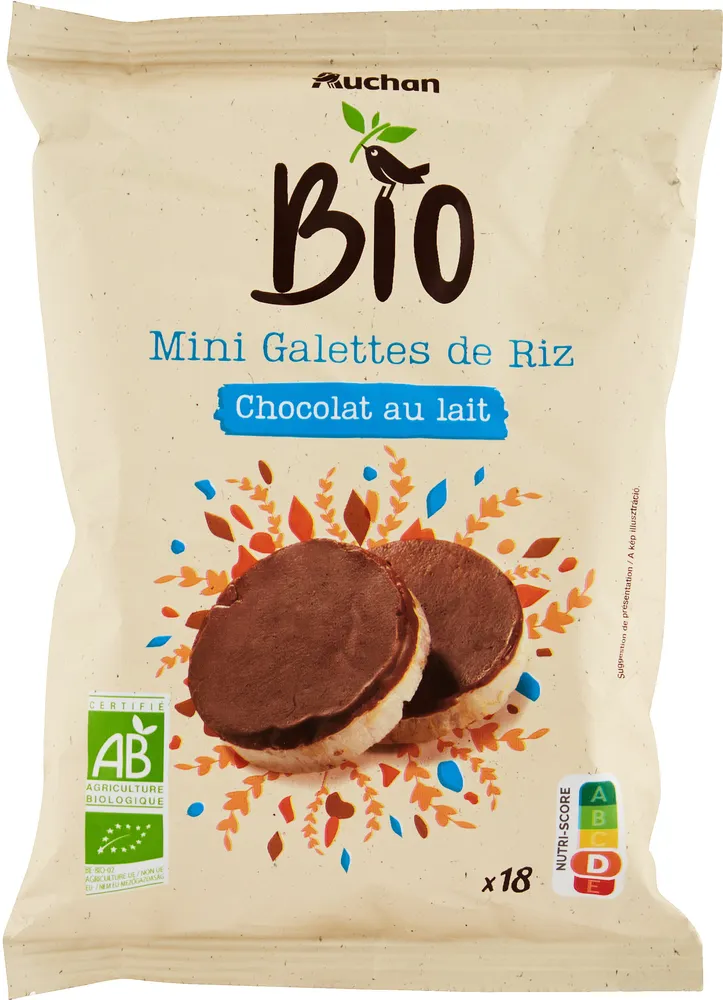 Mini galettes de riz chocolat au lait biologiques