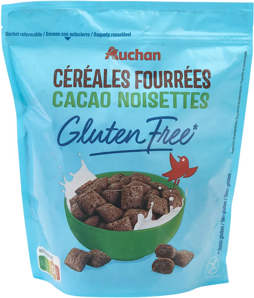 Céréales fourrées cacao noisette