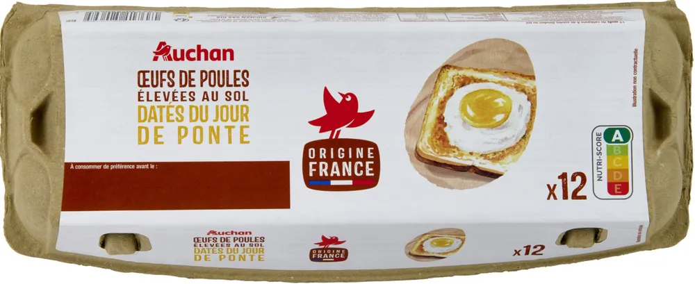 Oeufs de poules elevees au soldates du jour de ponte x12