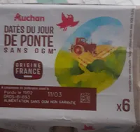 Oeufs de poules elevees au soldates du jour de ponte x6