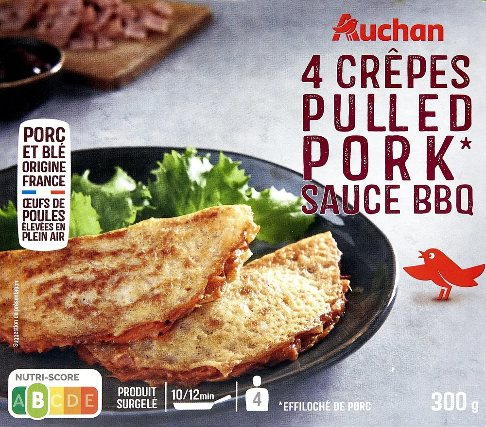 Crêpes pulled pork* sauce BBQ*effiloché de porc