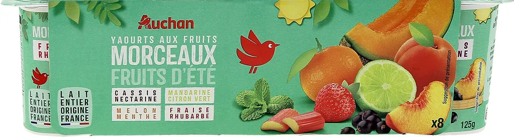 Yaourts aux fruits morceaux Fruits d'été
