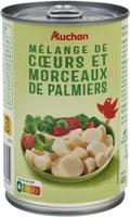 Melange de cœurs et morceaux de palmier