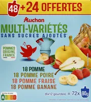 Purées de fruits panachées sans sucres ajoutés* (4 parfums)*Conformément à la règlementation. Contient des sucres naturellement présents.
