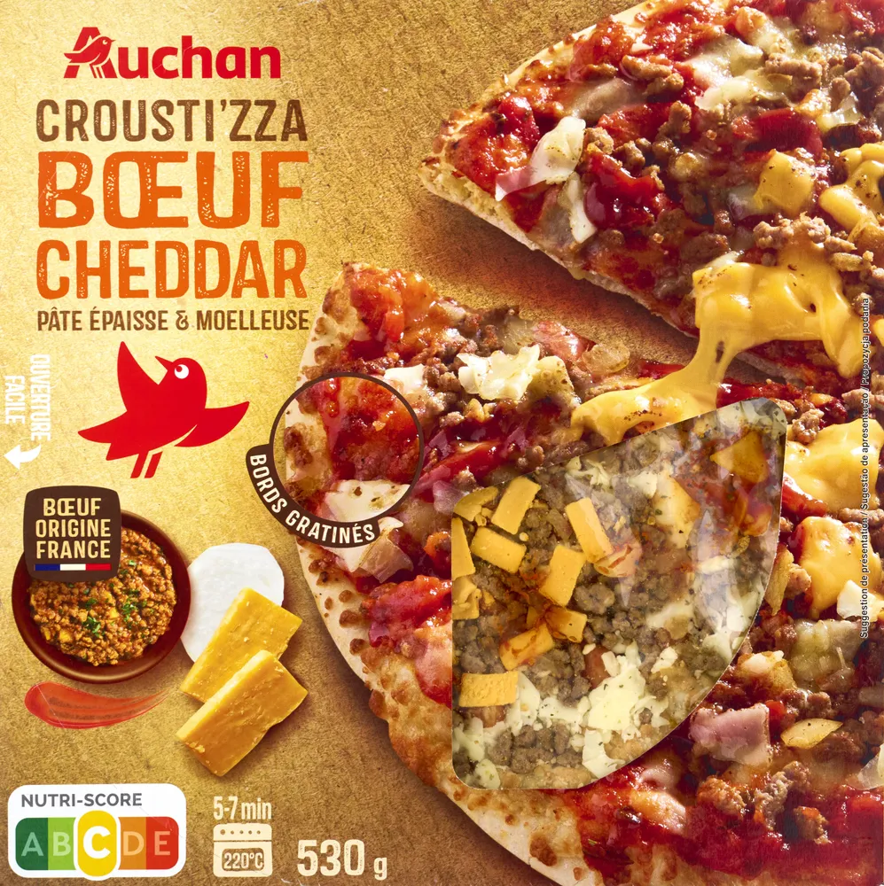 CROUST'IZZA BOEUF CHEDDARPâte épaisse et moelleuse