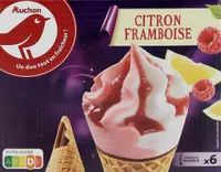 Auchan cones citron framboise x6 426gr