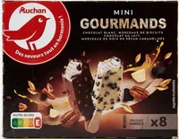 Mini gourmandsChocolat blanc morceaux de biscuitsChocolat au lait morceaux de noix de pécan caramélisés