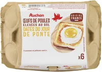 Auchan oeufs dates du jour de ponte sol x6