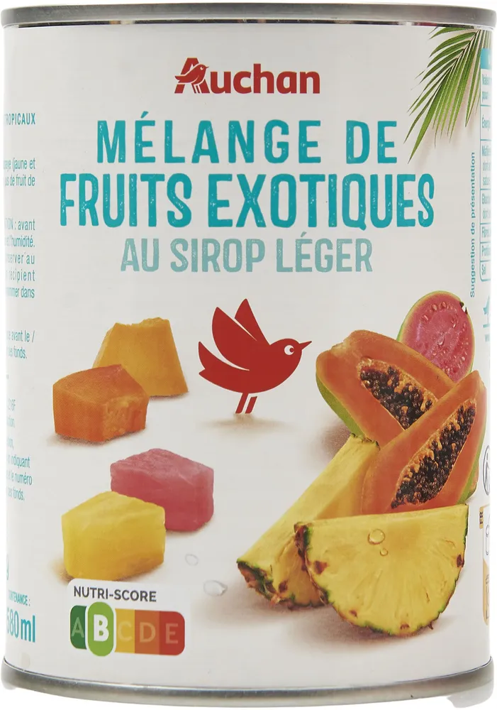 Melange de fruits exotiques au sirop léger