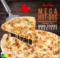 Mega Hot-dogMozzarella, moutarde, oignons fritsBord fourré saucisse