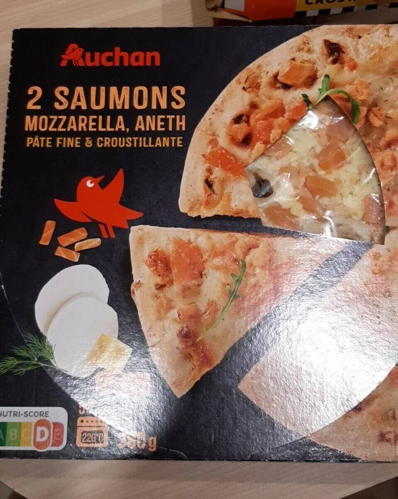 Pizza 2 saumons auchan
