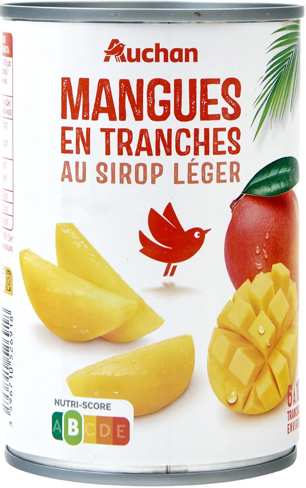 Mangues en tranches au sirop léger