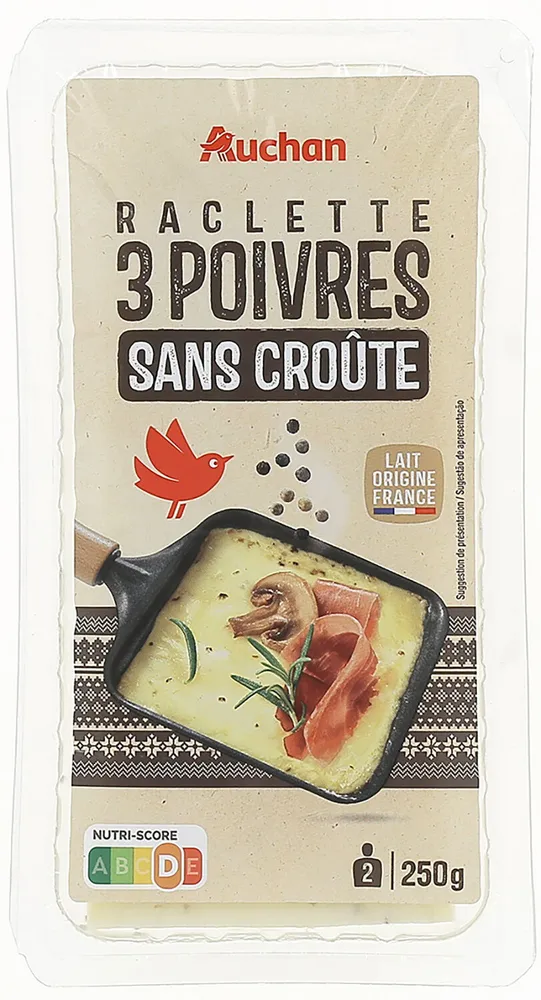 Raclette 3 poivres sans croute