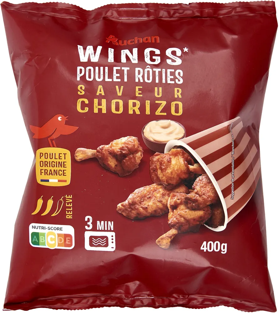 Wings poulet rôties saveur chorizo