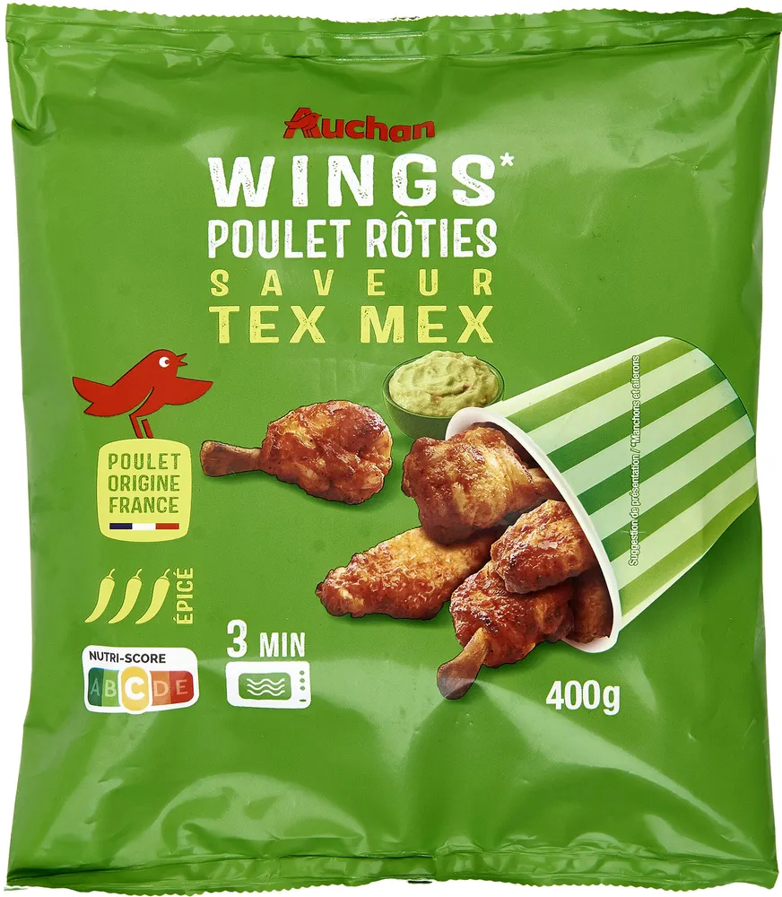 Wings poulet rôties saveur tex mex