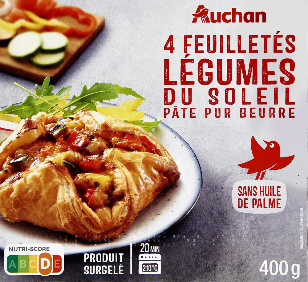 4 feuilletés légumes du soleil pâte pur beurre