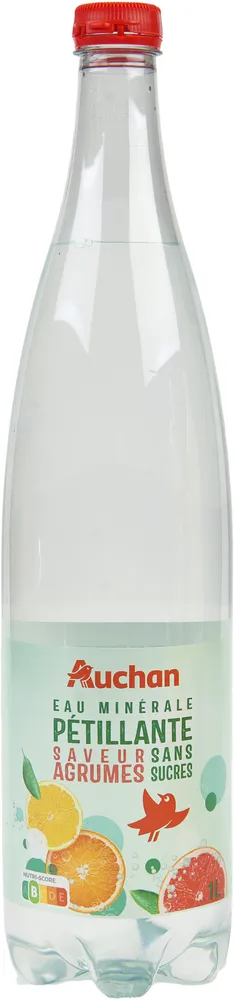 Eau minérale pétillante saveur agrumes