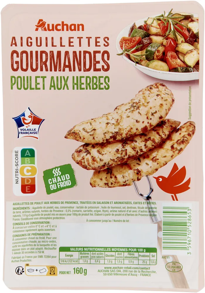 Aiguillettes gourmandes de poulet aux herbes de Provence