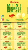 Auchan beurre plaquette demi-sel 80% 20x10g