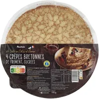 4 crêpes Bretonnesde froment, sucréesA table en Côte d'Armor