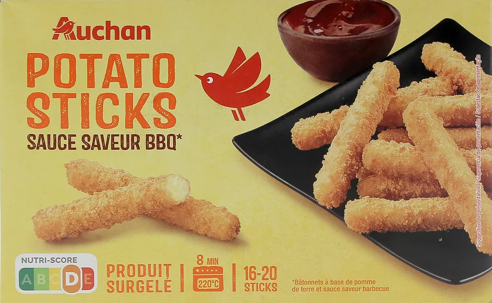 Potato stick* et sauce saveur barbecue*bâtonnets à base de pomme de terre