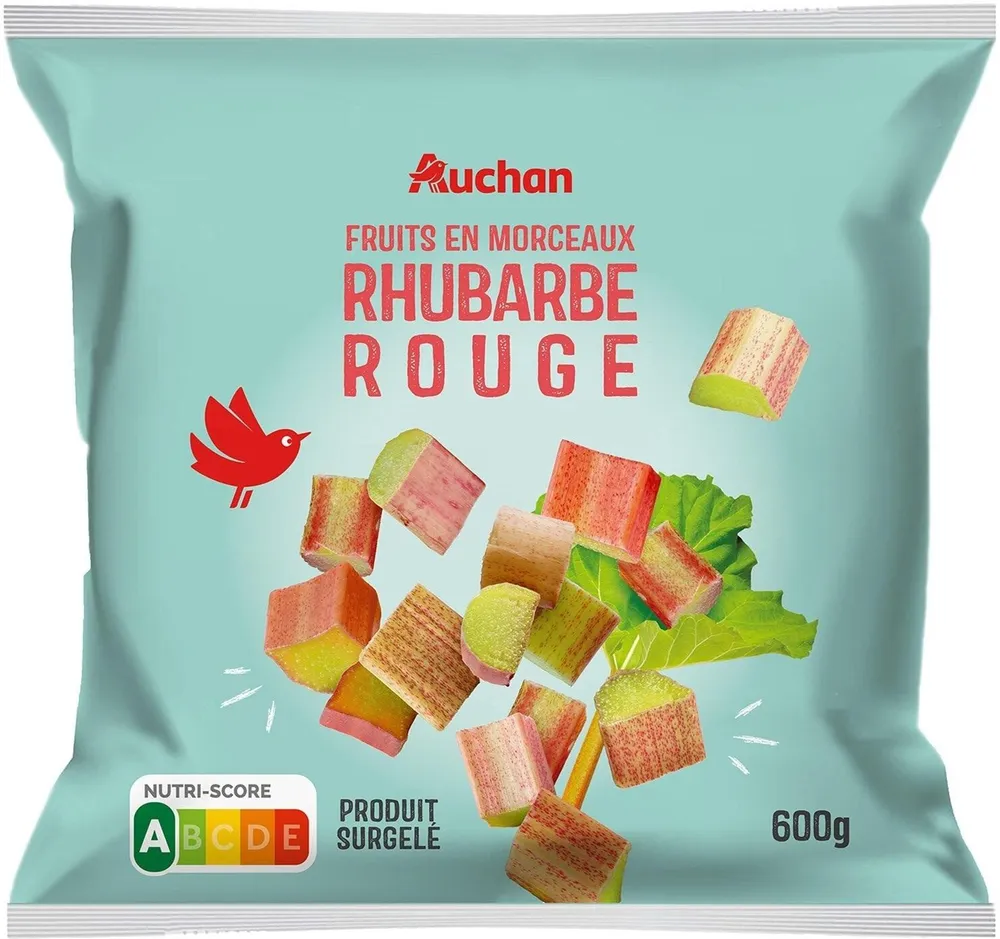 Fruits en morceaux rhubarbe rouge