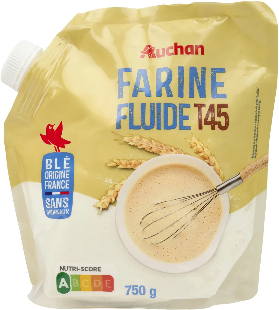 Farine Fluide (origine blé français)Garantie sans grumeauxIdéale pour pâtisserie et cuisine