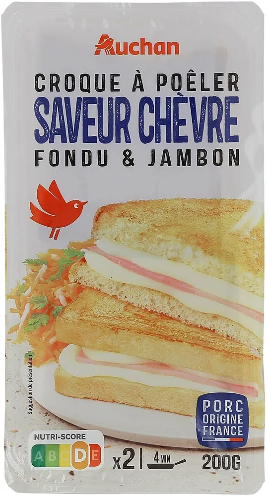 CROQUE À POÊLER SAVEUR CHÈVRE FONDU et JAMBON