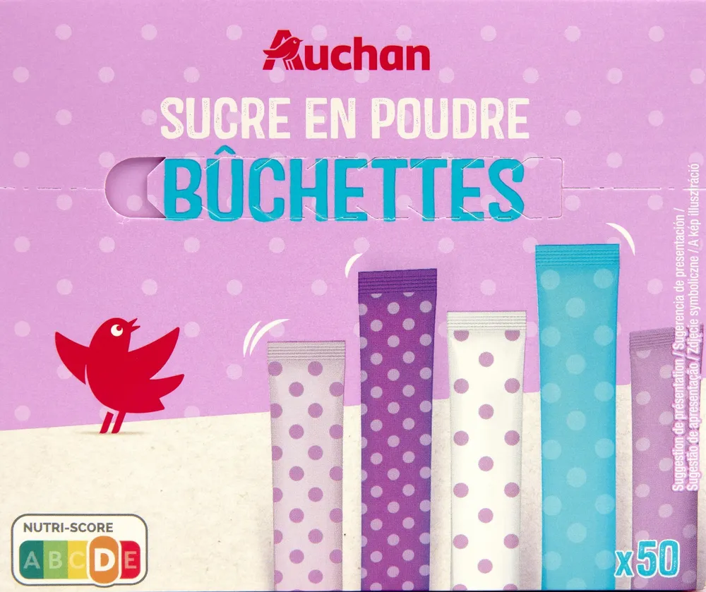 Auchan sucre poudre blanc fin buchettes 250 g