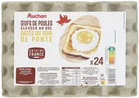 Oeufs de poules au sol, dates du jour de ponte x24