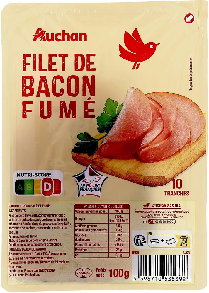 filet de bacon fumee