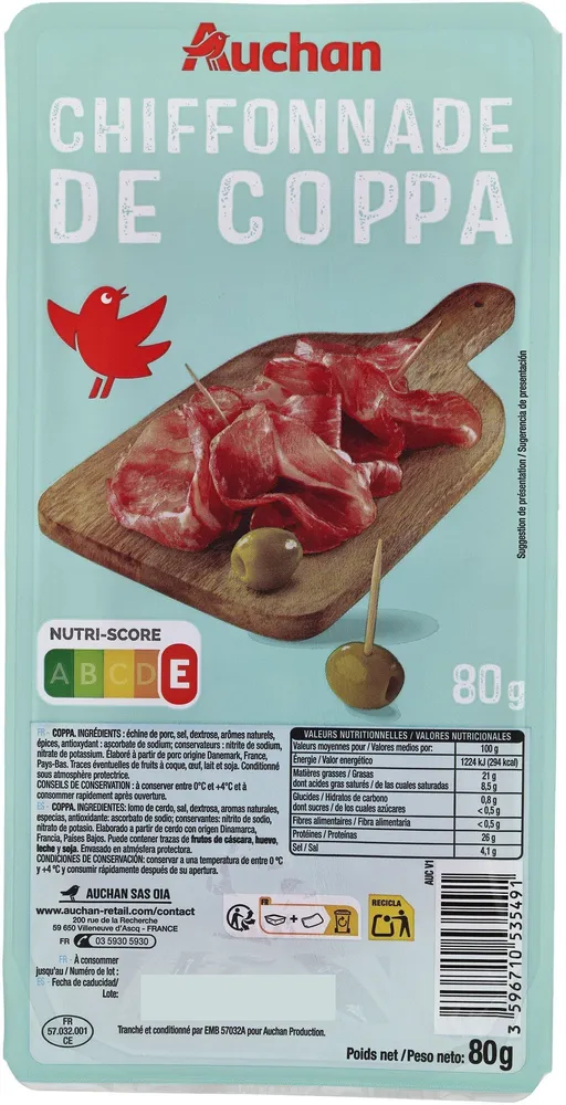 Chiffonnade de coppa